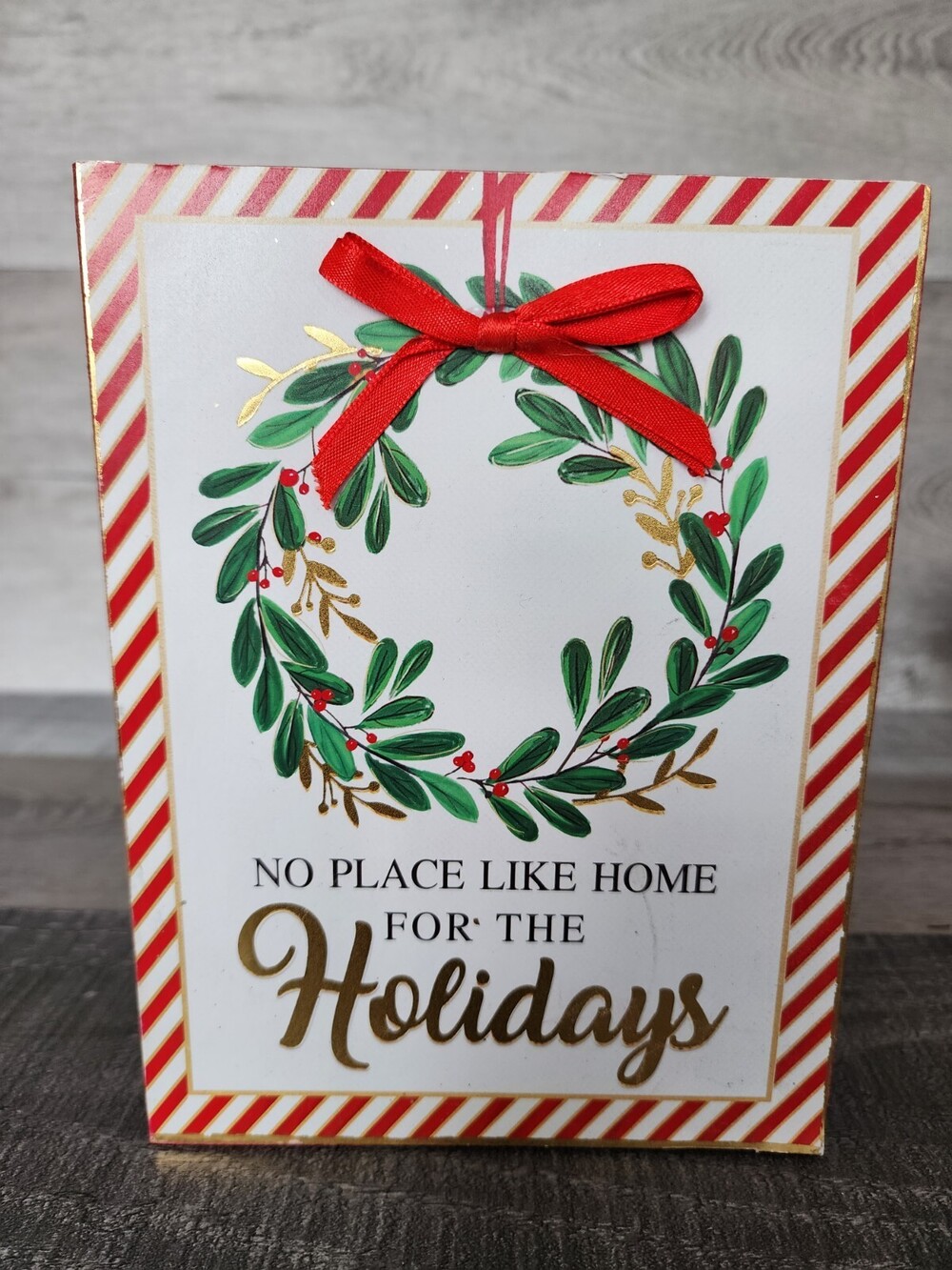 NEW Wooden Sign "No Place Like Home" Shelf Sitter Christmas 7.8" Ashland